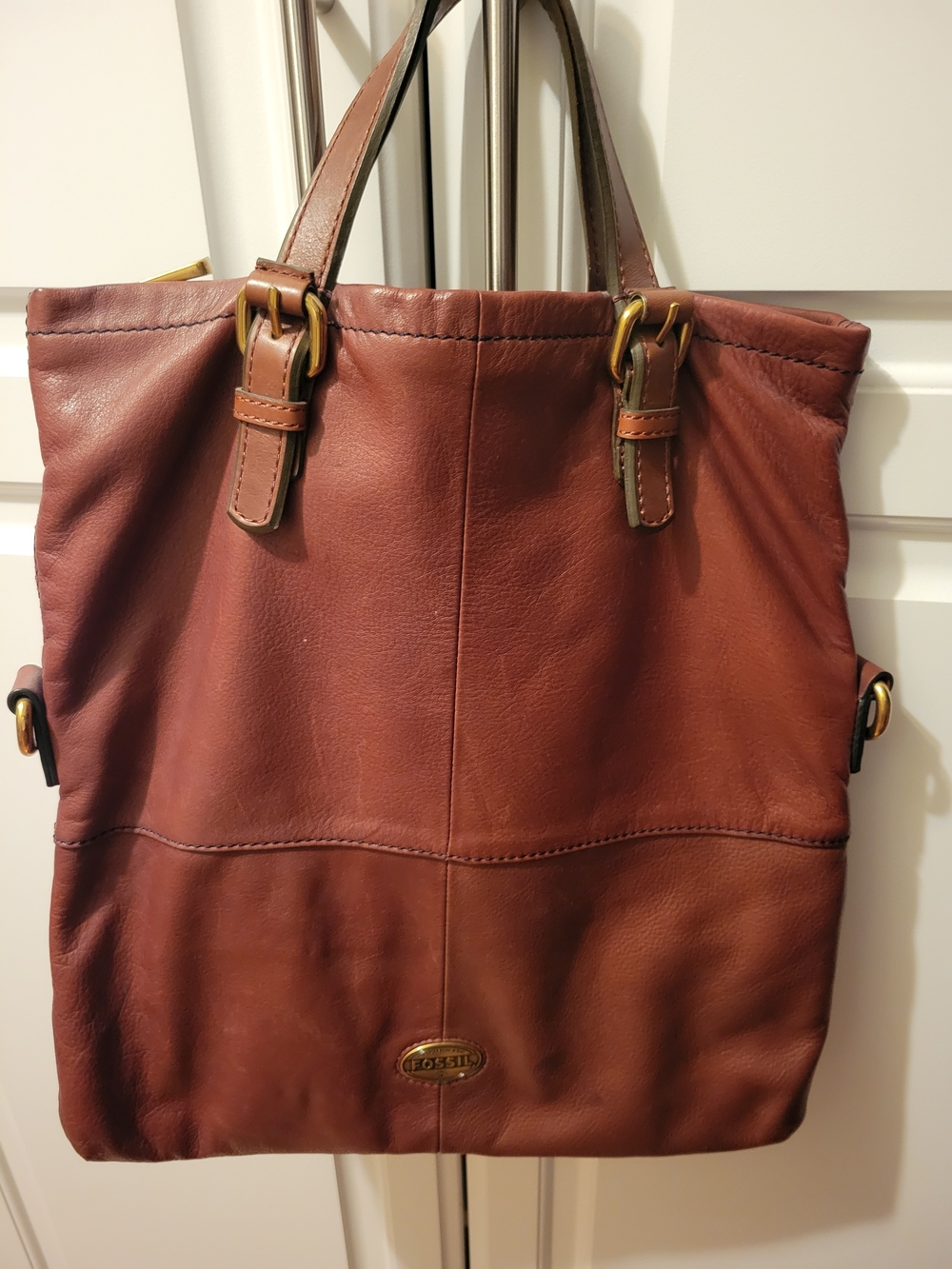 Fossil Women's Brown Leather Tote Bag